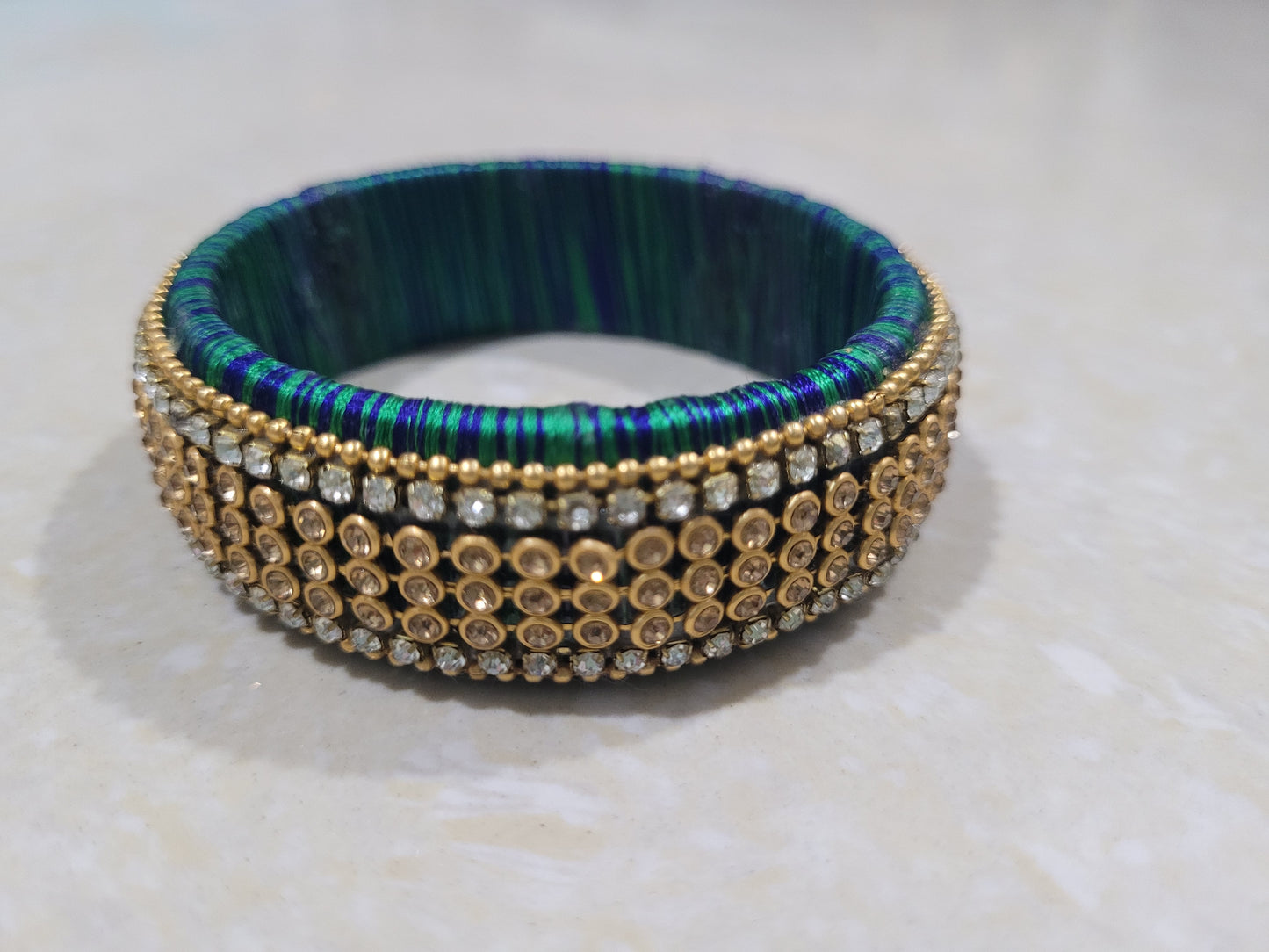 Thread bangles (set of 2) with stone work by ShapeCrafter